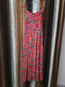 Floral Red Gown