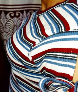 Striped Tie Sleeve Top