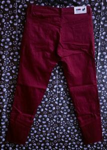 Collarless V Style Maroon  Shirt With Pant