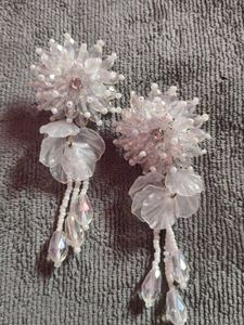 Floral Beaded Statement Earrings