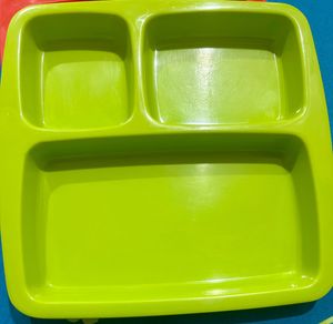 Colourful Melamine 3 compartment Plates