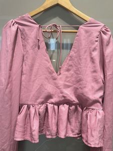 Pink Peplum Blouse