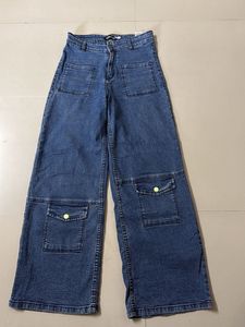 Wide Leg Denim  Pants