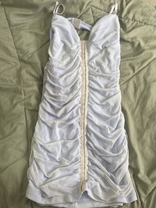 Lavender Ruched Mini Dress