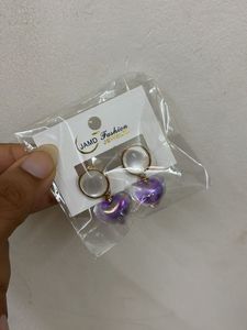 Iridescent Heart Drop Earrings