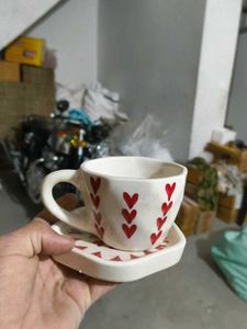 Heart Mug &amp; Saucer Set