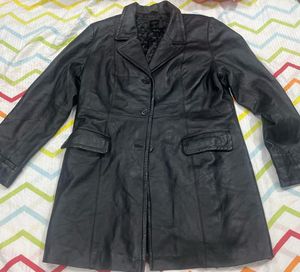 Classic Black Leather Coat