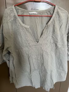 Embroidered Olive Green Top