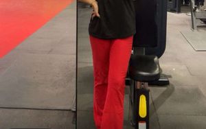 Red Flared Up Pants