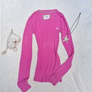 y2k vintage 2000s Pink Long Sleeve fitted Top
