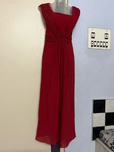 Elegant padded Red Maxi Dress