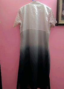 grey side cut kurti