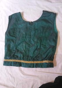 Emerald Green &amp; Gold Dress +Top Combo