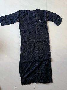 Black Embroidered Kurti Suit