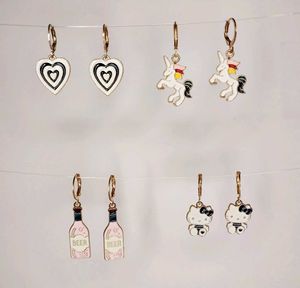 New charm earrings, set of 4
