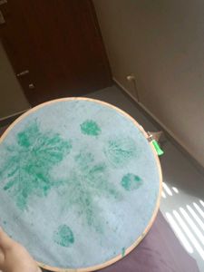 Handmade Leaf Print Embroidery Hoop