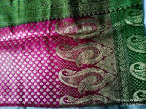 Pink & Green Benarasi silk saree