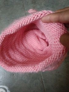 Pink Knitted Beanie with Flower