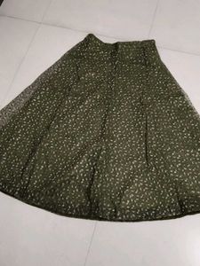 Olive Green Floral Lehenga