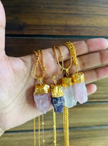 Raw Crystal Necklaces - Gold Plated