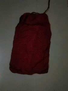 Burgundy Polka Dot Churidar Set Of Embroidery Kurt
