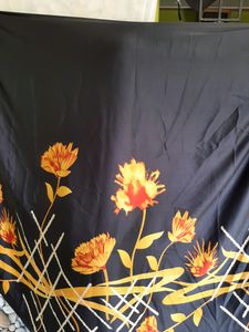 Women Black Satin Saree