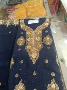 Elegant Navy Blue Embroidered Salwar Kameez