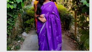 Elegant Purple Saree with readymade blouse bust 36