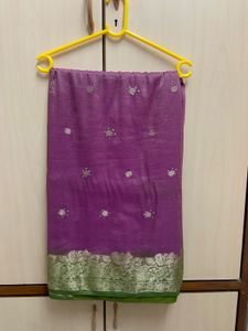 Partywear Saree With Tailormade Blouse