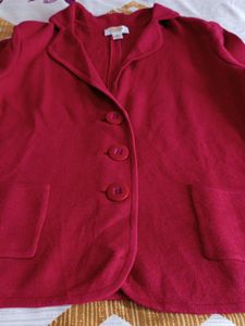 Talbots Red Button-Down Blazer