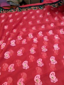 Rose Colour Saree with Blouse