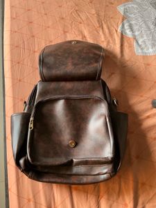 Stylish Brown Multi Way Handbag - Backpack.