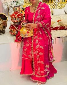 Elegant Pink Skirt Plazzo Kameez