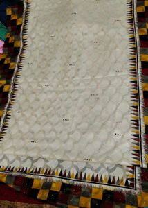 Off White Unique Patterned Saree