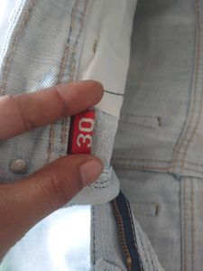 Light Wash Straight Baggy Denim Jeans (Size-30)
