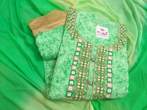 Embroidery Green Suit Material