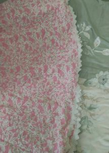 Pink Floral Anarkali dress with dupatta