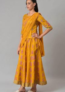 Elegant Mustard Ethnic Gown