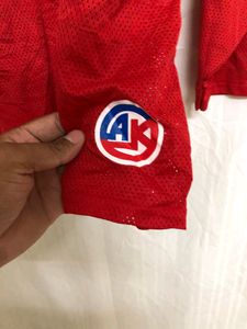 Athletic Knit Red Long Sleeve Jersey