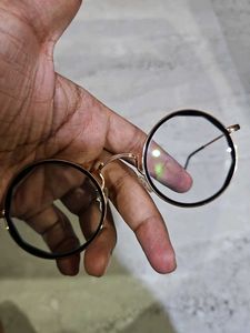 Black And Golden Round Frame EyeGlasses