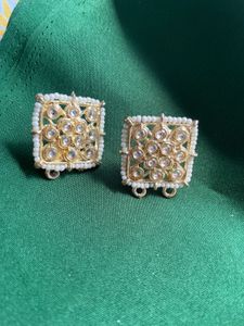 Vintage Beaded Square Earrings
