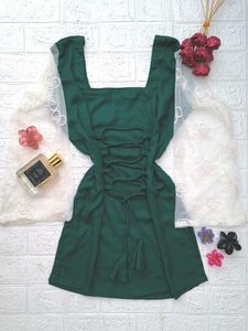 Corset back net sleeves kurti 🎀