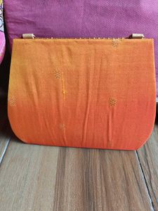Unique Gold Chain Silk Handbag