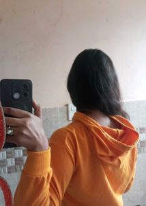 Yellow Cropped Hoodie