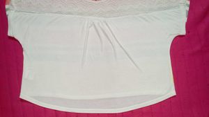 Striped Lace Crop Ti Shirt