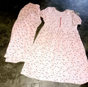 Pure Cotten Plazo Frock Suit