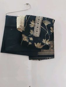 Elegant Black & Gold Floral Salwar Kameez