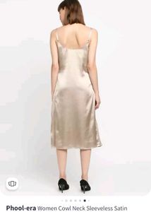 Satin Cowl Neck Slip Dress