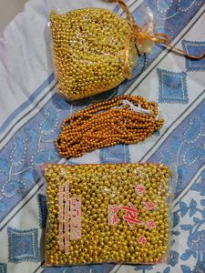 Golden Metallic Beads for Jewellery Making