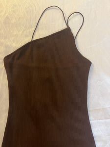 Brown One Shoulder Dress
